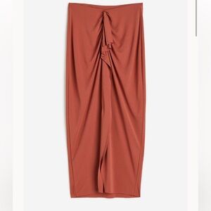 H&M Gusset-panel Jersey Skirt Brick Red